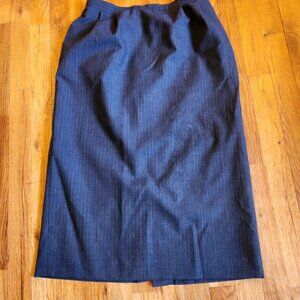 Black/Purple/White Wool Women's Pin Striped Pencil Skirt w/Pockets Size 10